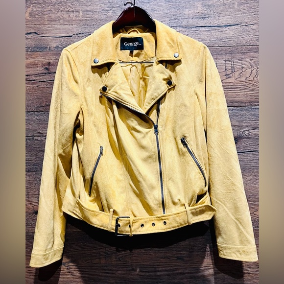 Yellow Suede Biker Jacket - Picture 5 of 5